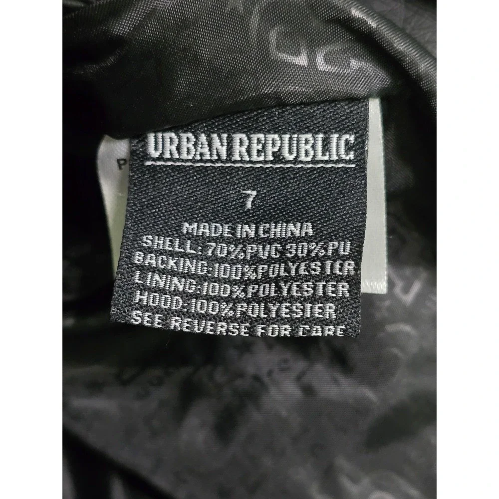 Moto Biker Rock & Roll Punk Goth Grunge Y2K Hood Zip Boys Faux Leather Jacket 7